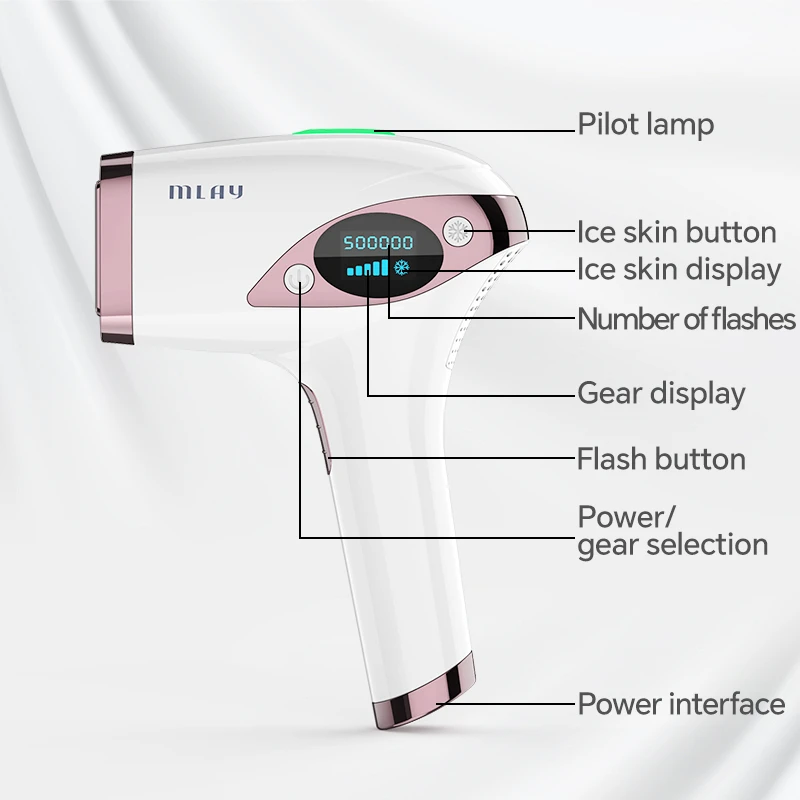 MLAY T4 Appareil d'épilation IPL professionnel à écran LCD, épilateur laser permanent, zone du bikini, visage, corps, utilisation à domicile,